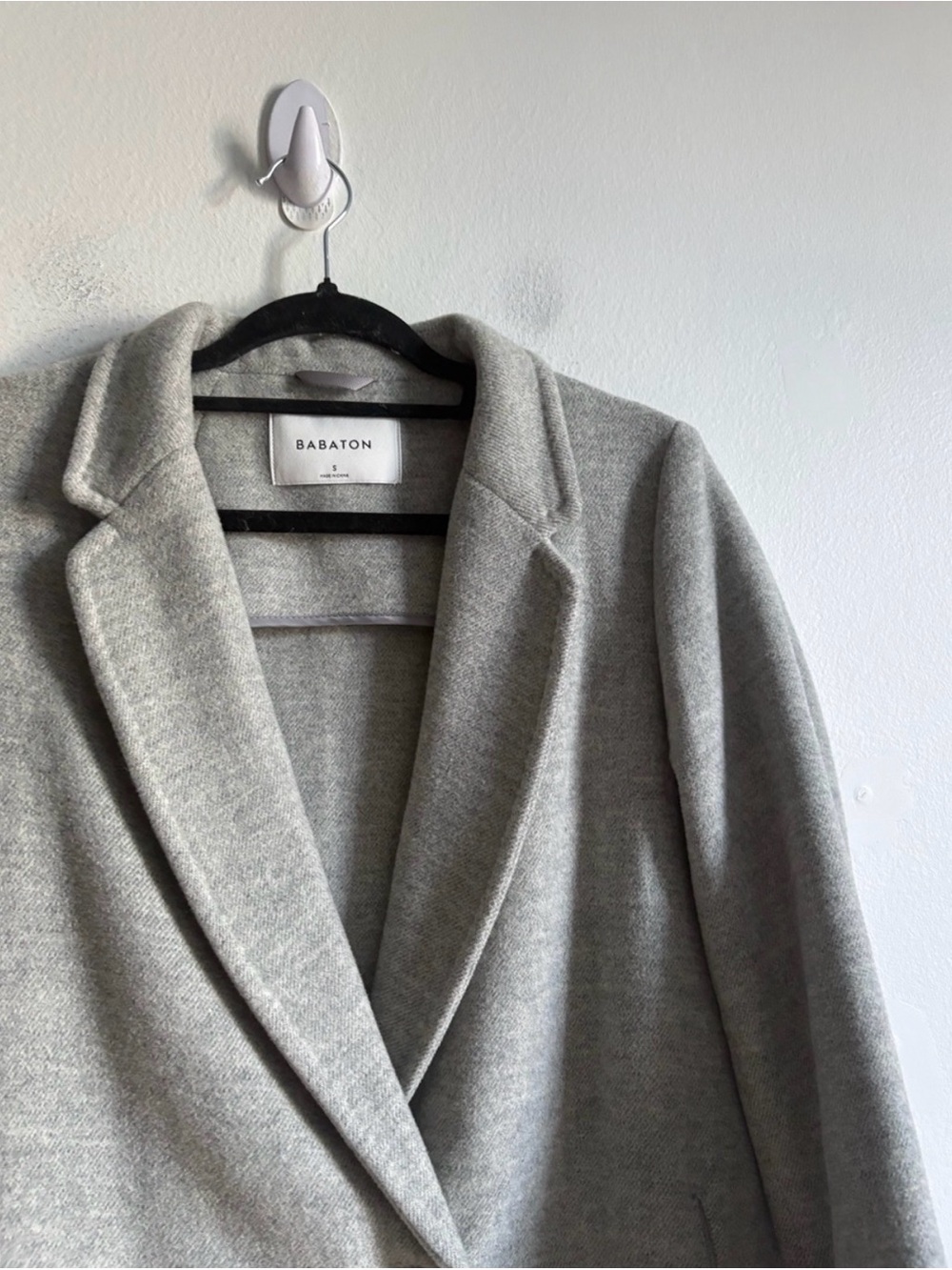 Aritzia Babaton Sz S Stedman Virgin Wool Grey Minimalist Coat - Picture 2 of 3